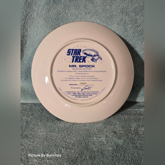 Vintage R J Ernst STAR TREK PLATE 1984 MR. SPOCK 1452E Hamilton collection plate - Picture 5 of 7